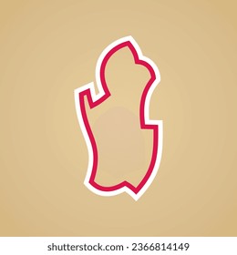 Simplified stylized outline map of Qatar, colors from the flag.