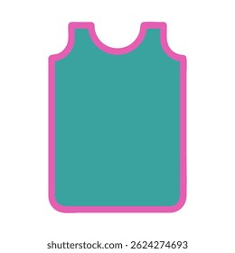 Gráfico superior do tanque de azul-petróleo simplificado com contorno rosa vibrante no pano de fundo branco