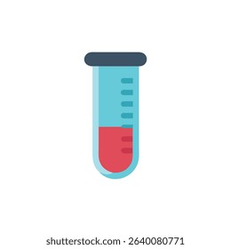 Simplified test tube filled with red liquid illustration