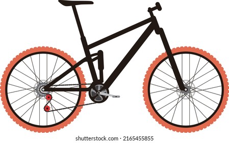 Simplified vector full-suspension mountain bike, illustration