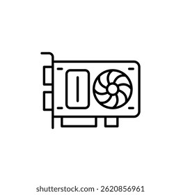 Ilustración gráfica de Vector simplificado de un esquema de componente de GPU moderno