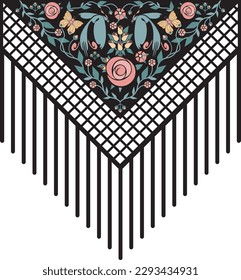 Simplified Vector Illustration of a Manila Shawl (Mantón de Manila)