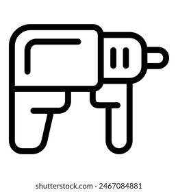 Simplified vector illustration of a power drill in black and white, perfect for tool icons