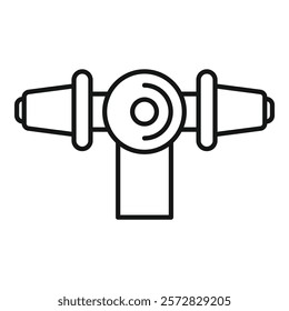 Simplified vector illustration of a telescope in line art style for icons and design elements