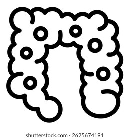 Simplified vector representation of the human intestines suitable for educational materials