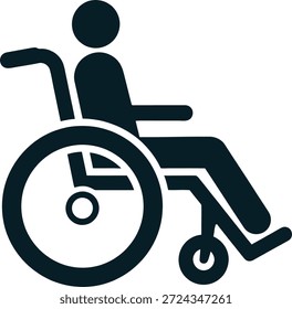 Simplified Wheelchair Accessibility Icon with Seated Figure in Monochrome Style
