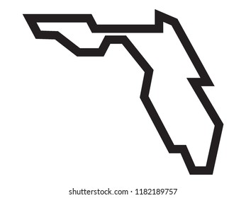 Simplified White Map of Florida