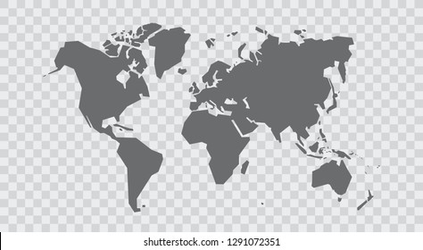 Simplified world map. Stylized vector illustration