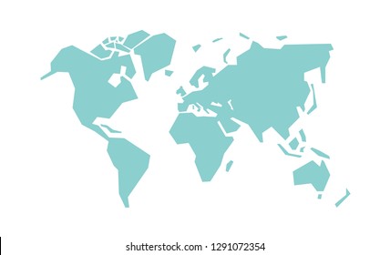 Simplified world map. Stylized vector illustration