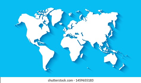 Simplified World Map. Stylized Vector Illustration