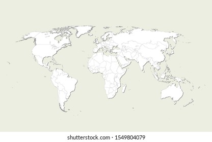 Simplified world map vector illustration. Modern world map design.