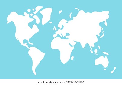 Simplified world map vector illustration