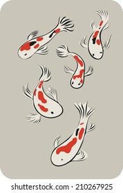 simplify  chinese ink paint style koi fish background 