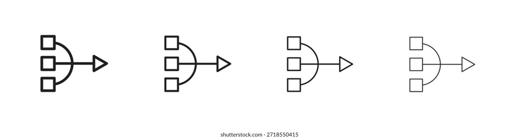 Simplify icons, Set of linear icons. Black linear palm icons