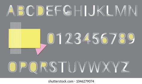 Simplify linear alphabet, Linear English font, Eps 10 vector