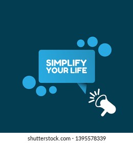 Simplify Your Life Banner - Speech Bubble With Megaphone. Label,sticker,tag. Can Be Use For Promotion Banner, Sale Banner, Landing Page, Template, Web Site Design, Logo, App, UI. 