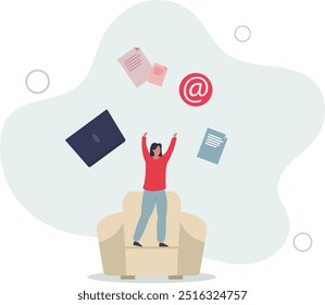 Simplifying work with more easy tasks after digitization .Project management with effective or productive simplification.flat design with people.