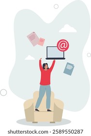 Simplifying work with more easy tasks after digitization .Project management with effective or productive simplification.flat character life .