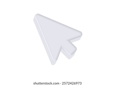 A simplistic 3d white arrow cursor icon pointing to the right, used for navigation and selection.