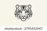Simplistic black outline of a tiger
