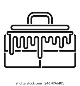 Simplistic black outline vector of a tool box, suitable for various design uses