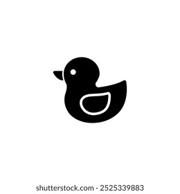 Simplistic black rubber duck icon, perfect for various design uses.