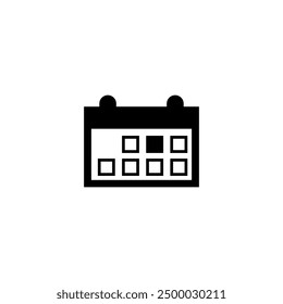 Simplistic black and white calendar icon. Ideal for apps, web design, and other digital use.