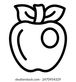 Simplistic black and white illustration of an apple, perfect for educational materials and designs