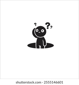 A simplistic black and white illustration of a puzzled figure with question marks. The character appears bewildered, capturing a sense of confusion and uncertainty.