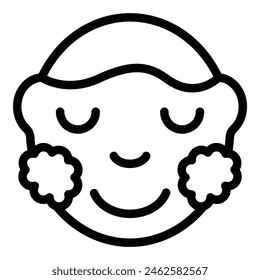 Simplistic black and white line drawing of a smiling clown face suitable for various designs