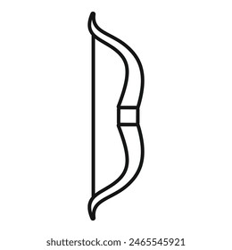 Dibujo de línea en blanco y negro de un arco, perfecto para iconos o logotipos