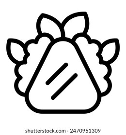 Simplistic black and white line drawing of a ripe strawberry, ideal for icons or minimalist designs