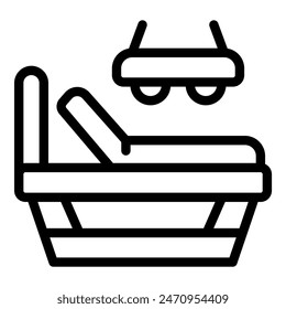 Simplistic black and white line drawing of a grocery shopping basket icon