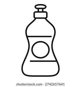 Simplistic black and white line drawing of a generic bottle of cleaning liquid