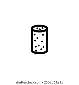 Simplistic black and white wine cork icon.