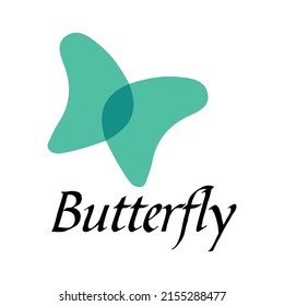 Simplistic butterfly logo vector illustration