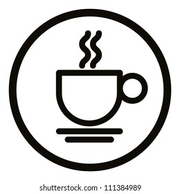 Simplistic coffee cup icon, vector.