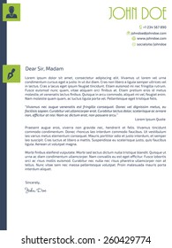 Simplistic cover letter design with design elements