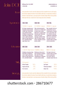 Simplistic curriculum vitae cv resume template design with purple stripe