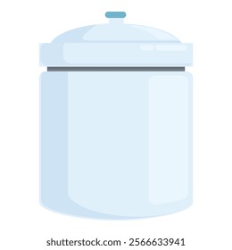 Simplistic design of a glass jar with lid on an isolated background