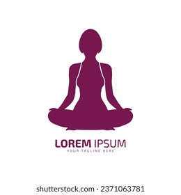 Icono de silueta femenina simplista Diseño logotipo de yoga silueta de icono vector diseño aislado