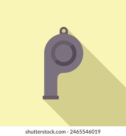 Simplistic flat design of a dark whistle on a pastel background, ideal for icons and infographics