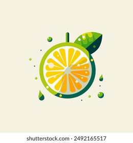 Simplistic Flat Style Lime Illustration. Elevate your designs with this simplistic flat style lime illustration. Ideal for fresh and vibrant visuals, perfect for modern digital artwork and branding