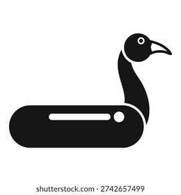 Simplistic graphic icon of a vulture designed in black and white