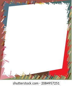 Simplistic, hand drawn based askew frame edge pattern in color