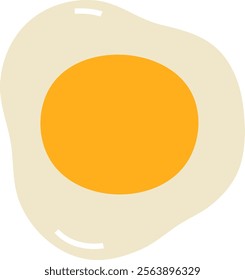 Simplistic hand drawn representation of a fried egg. Vector Illustration.