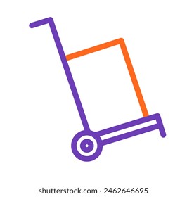 Simplistic Hand Truck Icon Vector