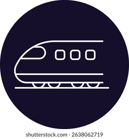 Simplistic High-Speed Train Illustration with Round Background