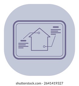 Simplistic icon of house with lines indicating connection points, representing concept of home automation system facilitating wireless communication