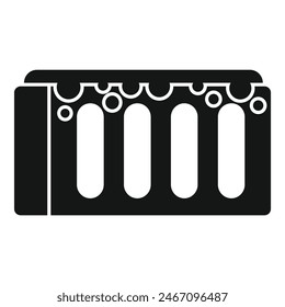 Simplistic icon illustration of greekstyle columns in bold black and white